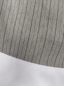 Franclia Váy ngắn đi làm thường ngày kẻ sọc cỡ lớn cho nữ - Xám - Xem 5