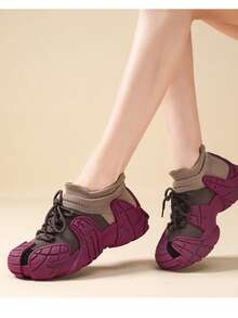 Calzado deportivo para mujer, calzado informal de suela gruesa, calzado de moda - Morado - Ver 2