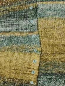 MUSERA Cinched Waist Stripe Button Through Cardigan Autumn Winter Cottage Core Cute Cosy Holidays Country Calling - Multicolor - View 6