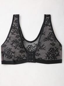 DesireSculpt 1 Áo ngực không dây ren cài trước cho nữ - màu đen - Xem 6