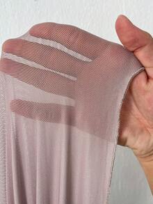 Viva Relle Elegantes figurbetontes Kleid mit Schulterausschnitt, Farbverlauf-Effekt und Meerjungfrauensaum für Große Größen, Weihnachtsrot für Partys - Kaffeebraun - Übersicht 7