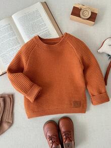 Blossori Young Boys' French Elegant Pullover Long Sleeve Sweater - Yellow - View 5