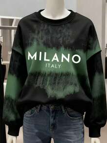 Resyla Women's Plus Size Simple Print Crew Neck Long Sleeve Pullover Sweatshirt Fall - Multicolor - View 3