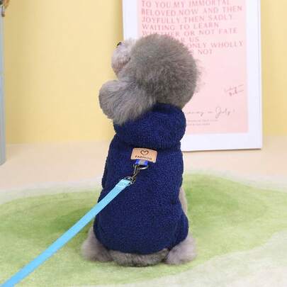 PETSIN 柔软加厚宠物连体衣 – 可爱的四脚抓绒睡衣，适合小型犬猫，秋冬季舒适玩耍和放松的服装