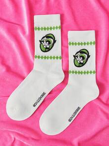 THE POWERPUFF GIRLS X SHEIN Calcetines tipo tripulación para mujer - Multicolor - Ver 2