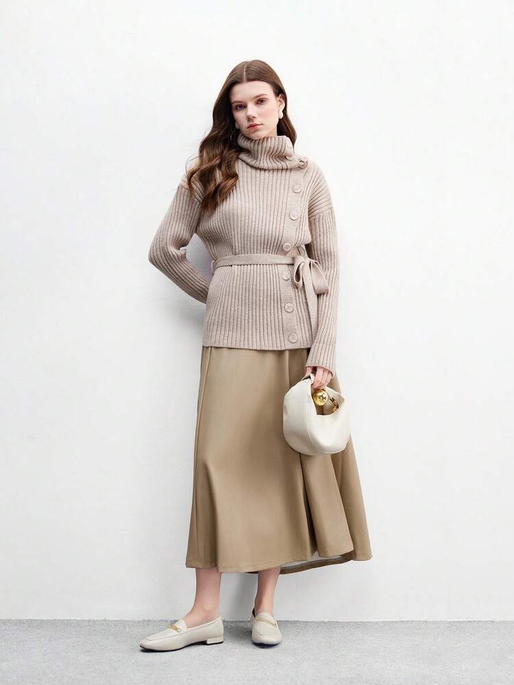 CUCCOO BIZCHIC Women's Square Toe Flat Low Heel New Style Beige Metal Chain Comfortable Slip-On Loafers, Beige Casual Flat Shoes, Lightweight For Commuting For Christmas