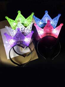 2件套LED发光生日皇冠，女士公主生日派对头饰，带灯，霓虹发光嘉年华和节日装饰，成人生日圣诞礼物