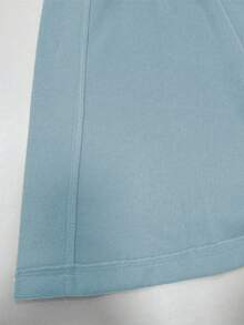 SHEIN LUNE Women's Solid Color Wool Blend Coat, Fashionable For Commuting, Autumn/Winter - Baby Blue - View 7