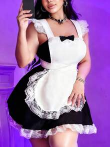 Flirla Váy tối giản ôm sát ren gợi cảm - Đen và trắng - Xem 1