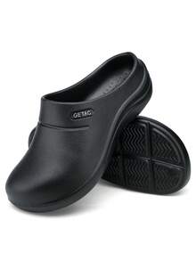 Zapatos Para Trabajo Chef Cocina Médico Antideslizante Zueco - Negro - Ver 1