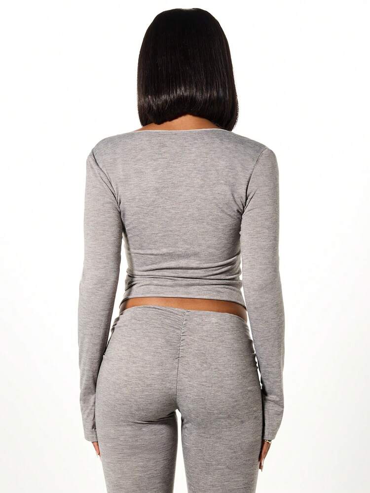 SUMWON WOMEN Blusa de manga comprida com decote em V