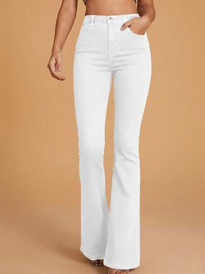 Selenza Women's Solid Color Minimalist Everyday Denim Jeans