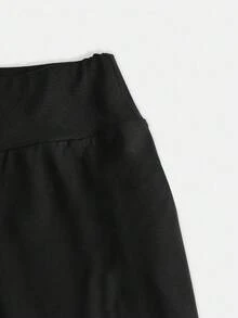 SHEIN Girlism Quần yoga cạp cao ôm sát co giãn thoải mái cho bé gái tuổi teen, có túi, ống loe đa năng cho mặc hàng ngày, phong cách ấm áp mùa thu đông, phù hợp cho mặc thường ngày, phong cách đường phố, quần mặc nhà. Ống loe phù hợp cho năm mới, hàng ngày, lễ hội, mùa thu đông, mang lại sự thoải mái dễ chịu, có thể mặc nhiều lớp vào mùa thu đông, rất thời trang. - màu đen - Xem 5