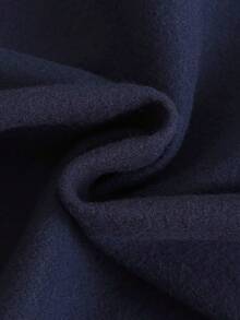 INAWLY Sweatshirt Pullover Wanita Warna Polos Leher Bulat Lengan Panjang Bordir Modis - Navy Blue - View 5
