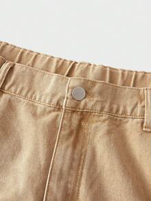 EASEVO Plus Size Men's Retro American Style Straight Leg Slim Fit Jeans, Autumn - Khaki - View 7