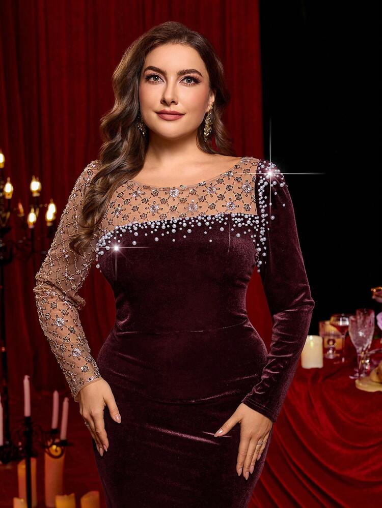burgundy crushed velvet dress Glamrae Plus Size Formal Elegant Evening Dress,Spring Luxury Black Patchwork Beaded Asymmetric Mermaid Hem With Train,Wedding Party Gown diagonal hem Imported. Spanx Women's SPANXsmooth Jersey Bodycon dress Colour:ROSE QUARTZ AND BLACK