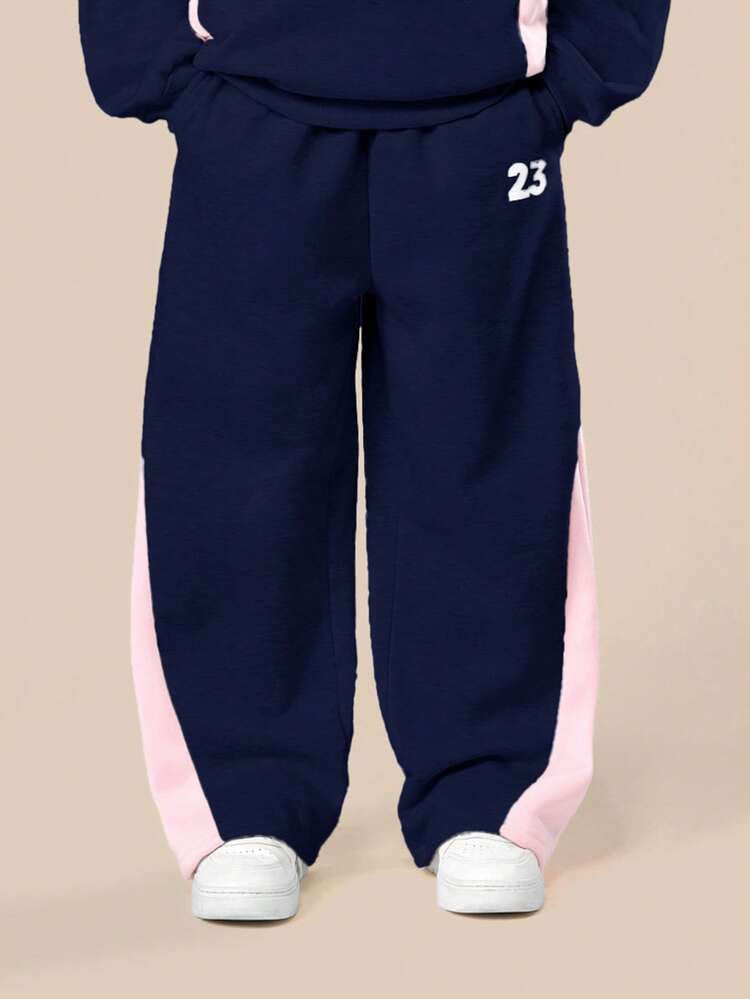 Color Blocked Hoodie Sweatshirt Co-Ord Set