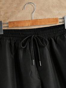 HIMLAND Manfinity Modomio 2pcs Men's Knit Slim Fit Crew Neck Long Sleeve T-Shirt And Elastic Waist Straight Leg Casual Pants Set, Suitable For Autumn And Winter Men Tracksuit