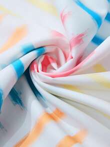 Sylviya Ladies' Striped Pattern Round Neck Blouse - Multicolor - View 7