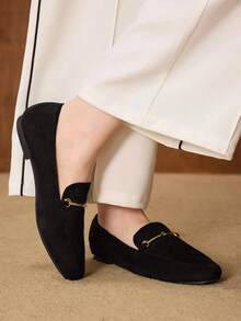 MOTF PREMIUM BEKVÄMA PLATTA LOAFERS MED FYLKATÅ FÖR DAM, MJUKA OCH AVSLAPPNA SLIP-ON-SKOR FÖR ARBETE OCH PENDLING - Svart - Visa 3