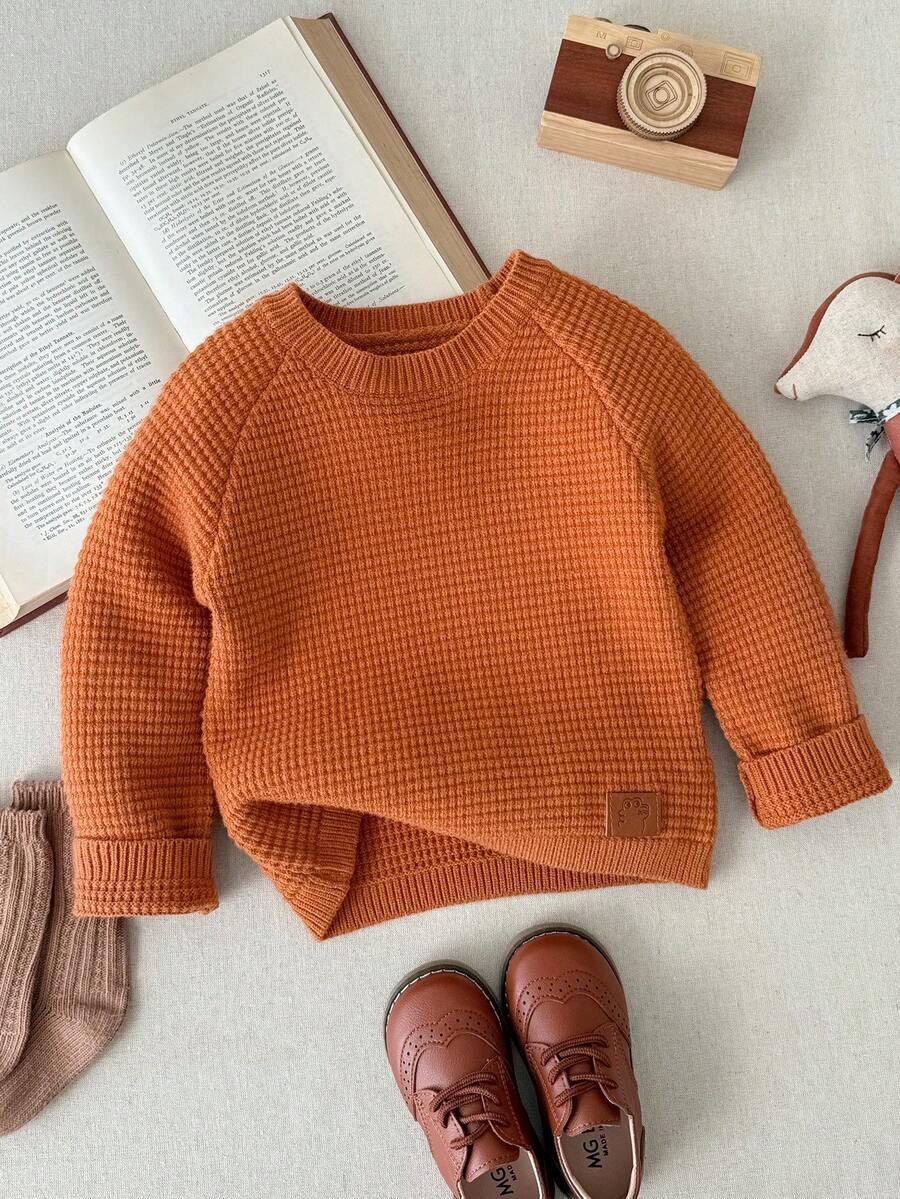 Blossori Young Boys' French Elegant Pullover Long Sleeve Sweater - Yellow - View 1