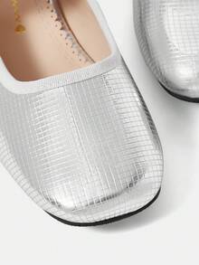Women'S Fashionable Silver High Heel Shoes - Silver - View 4