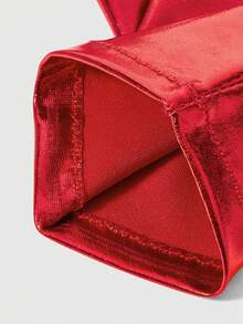 ROMWE Grunge Punk 1pair Women Solid Full Finger Gloves - Big red - View 4