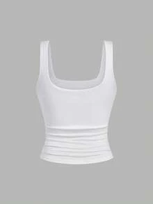 Lyrianda 3件套加大码女式吊带背心套装，方领修身舒适背心 - 彩色 - 查看 17