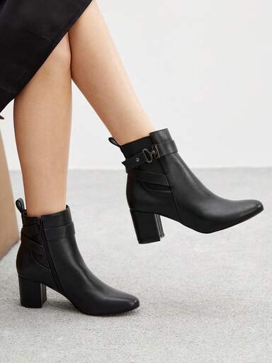 CUCCOO BIZCHIC Women's Fashion Versatile Commute Chunky Heel Ankle Boots For Christmas