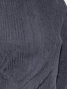 Nöista Elegant Long Grey Ribbed Dress Featuring A High Neckline, Soft Stretch Texture And A Ruched Waist That Creates A Refined And Feminine Shape; An Ideal Spring Break Outfits Piece For Birthday Outfits For Women Clothes Evenings, Elegant Celebrations And Sophisticated Seasonal Occasions That Call For Comfort With A Sleek Modern Finish. - Dark Grey - View 10
