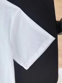 Vacaura Bộ 2 áo phông trắng in hình khuôn mặt thường ngày và quần nỉ đen cho bé trai, thích hợp mặc khi chơi thể thao, mặc hàng ngày, đi làm, đi học - Đen và trắng - Xem 8