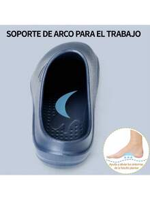 Zapatos Para Trabajo Chef Cocina Médico Antideslizante Zueco - Azul Marino - Ver 3
