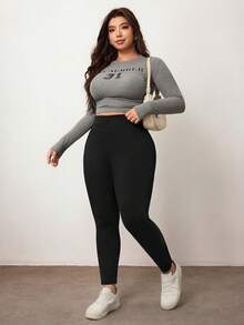 Enliva 3 Packs Women's Plus Size Leggings, Comfortable And Smooth For Yoga, Fitness And Cycling, And Everyday Wear, For Apple Rounded Body Shape, For Body Shape, For Summer - Black - View 5