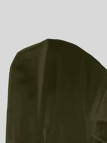Flirla 女士纯色高腰休闲/办公喇叭裤 - 軍綠色 - 查看 3