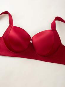 Plus Size Underwire Bra, Comfortable & Supportive, Wide Strap, 1pc - Burgundy - View 7