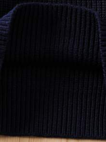 SHEIN Vintaside Kids Áo len cổ lọ trơn màu đa năng thường ngày cho bé gái, mùa thu/đông - Màu xanh hải quân - Xem 6