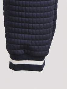 2 Stücke Set Neue Mode Buchstaben-Muster Stehkragen Langarm Baseball Jacke und weite Passform Hose, klassische Baseball Jacke Elemente kombiniert mit modernem stilvollem Design, geeignet für Kinder Freizeitkleidung für Schule, Park, Outdoor-Picknick, Einkaufszentrum, Treffen usw. - marineblau - Übersicht 5