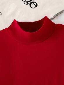 Genkimix Kids Set de 3 camisetas de manga larga con cuello alto acanalado para niñas preadolescentes, tops versátiles para otoño/invierno - Multicolor - Ver 6