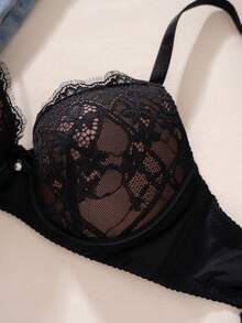 1pc Sexy Lace Simple Gather Push Up Wireless Bra For Small Bust Women