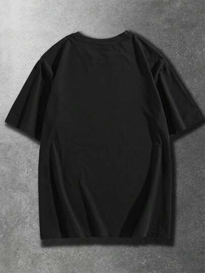 Camiseta de algodón para hombres con estampado de cruz y alas