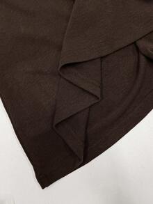 SHEIN PETITE Black Mesh Knit Camisole 2 In 1 Dress ,Petite Women - Brown - View 11