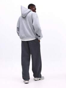 SUMWON Conjunto de sudadera con capucha y pantalones de chándal oversize, sudadera con capucha con cordón, ajuste relajado, conjunto de chándal informal, ropa cómoda de otoño e invierno - Gris - Ver 2