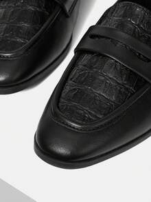 MOTF Zapatos planos de mujer de piel de poliuretano, casuales, cómodos y versátiles - Negro - Ver 6