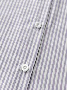 Resyla Classic Striped Long Sleeve Shirt, Delicate Embroidered Pattern, Loose & Comfortable Fit - Mauve Purple - View 5