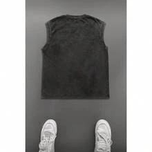 PLAYERA YOUNGLA GRIS SIN MANGAS DESLAVADA T-SHIRTT CAMISA CAMISETA POLO REMERA MODA STREETWEAR CALLE MODA CASUAL TENDENCIAA GYM DEPORTE AIRE LIBRE CÓMODO COCHE - Negro - Ver 2