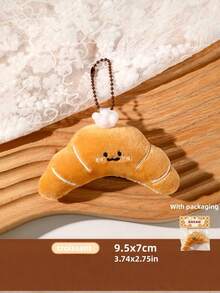 Süßer Brot Plüsch Charm Set & Donut Schlüsselanhänger mit Riemen - Kawaii Essen Kuscheltier Geschenk für Tasche, Rucksack, Geldbörse Dekoration