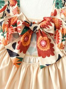 Travachic KIDS 青少年女孩休闲度假优雅花卉印花盖袖连衣裙 - 彩色 - 查看 5