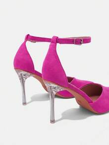 Sweet Style Pink Elastic Comfortable High Heel Boots For Spring And Summer - Pink - View 4