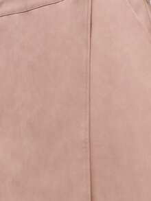 Nöista Elegant Dusty Pink A-Line Skirt,Soft Suedette-Like Finish Side Button Detail,Versatile Autumn Piece For Brunch,Casual Looks Or Refined Styling - Pink - View 6