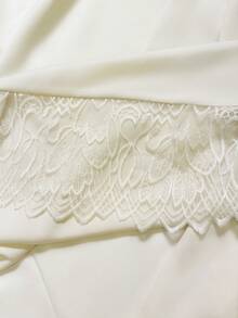 Cévolie 女士弹力腰撞色蕾丝优雅时尚半身裙